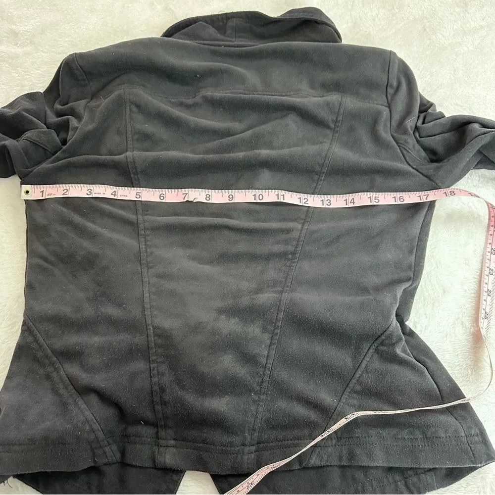 INC International Concepts Women's M Asymmetrical Draped‎ Moto Jacket Black Moto